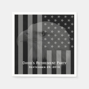 Serviette En Papier Retraite militaire Eagle chauve et drapeau des USA
