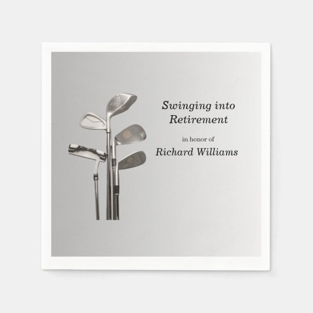 Serviette En Papier Retraite moderne Golf Sport Golfclubs (Devant)