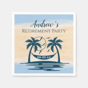 Serviette En Papier Retraite Party Beach Palm Trees