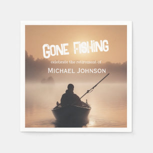 Serviette En Papier Retraite Pêche Lever de soleil Retraité Pêcheur