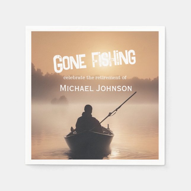 Serviette En Papier Retraite Pêche Lever de soleil Retraité Pêcheur (Devant)