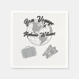 Serviette En Papier Retraite Voyage Thème Partie Bon Voyage Globe