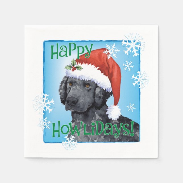 Serviette En Papier Retriever de Noël recouvert de boue (Devant)