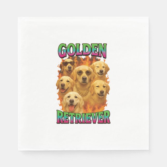Serviette En Papier Retriever doré (Devant)