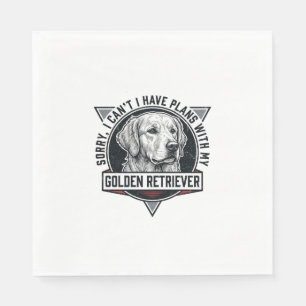 Serviette En Papier Retriever doré Désolé j'ai des projets Amoureux de