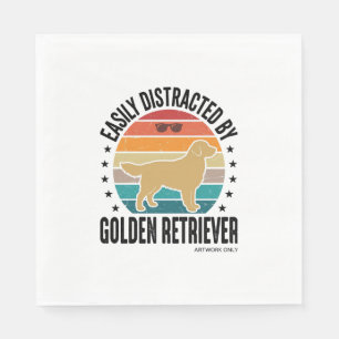 Serviette En Papier Retriever doré facilement distrait Chien vintage D