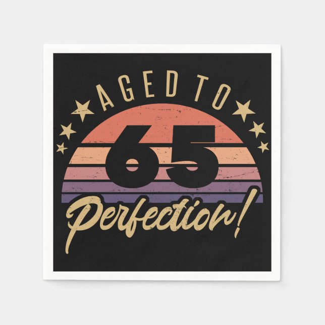 Serviette En Papier Retro 65e Humour d'anniversaire (Devant)