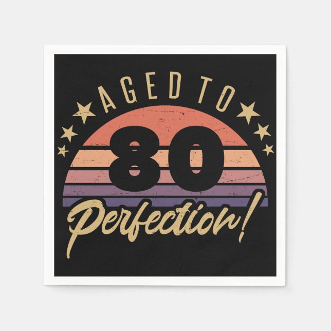 Serviette En Papier Retro 80e Humour d'anniversaire (Devant)