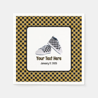 Serviette En Papier Retro 90's Patinage / Hip hop Checkerboard Chaussu