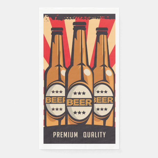 Serviette En Papier Retro amateurs de bière fête Papier (Devant)
