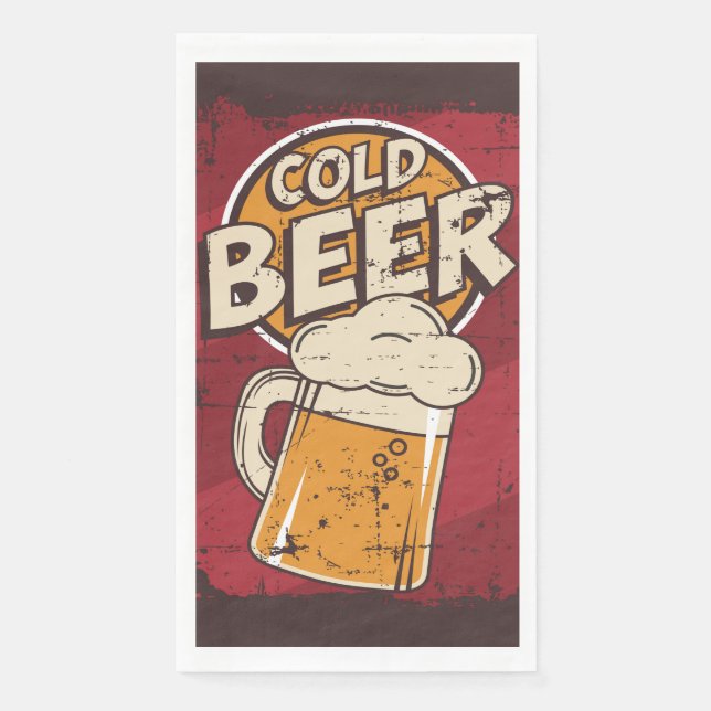 Serviette En Papier Retro amateurs de bière fête Papier (Devant)