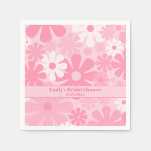 Serviette En Papier Rétro Années 60 70 Aesthétique Floral Personnalisé