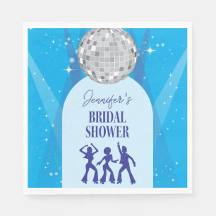 Serviette En Papier Retro Blue Années 70 Disco Reine de la Danse Enter