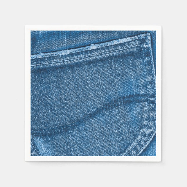 Serviette En Papier Retro Blue Denim Texture (Devant)