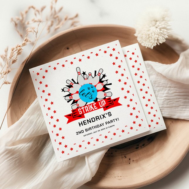 Serviette En Papier Retro Bowling Kids 1st Birthday Party (Retro Bowling Kids 1st Birthday Party Napkins)