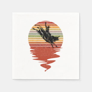 Serviette En Papier Retro Bull Riding Vintage Cowboy Country Rodeo Gif