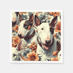 Serviette En Papier Retro Bull Terrier Peinture sans fil