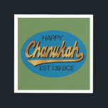 Serviette En Papier Retro Chanukkah 139 BCE Funny Blue N Green Design<br><div class="desc">Retro "Happy Chanukah EST 139 BCE, " drôle de design bleu et vert, papier, serviettes modernes. Joyeux Chanoukah/Hanoukka ! Personnalisez en supprimant le texte "Happy" et "EST 139 BC" et en ajoutant le vôtre. Utilisez votre style de police, votre couleur et votre taille préférés. Tous les éléments peuvent être modifiés...</div>