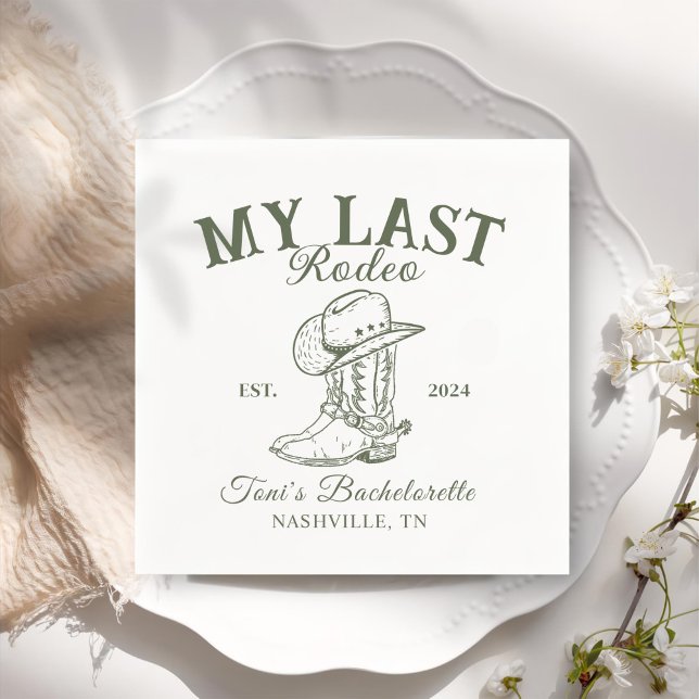 Serviette En Papier Retro Cowboy Bachelorte Party (Créateur téléchargé)