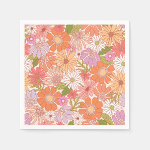 Serviette En Papier Retro Daisy Garden