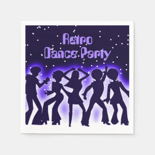 Serviette En Papier Retro Dance Party Purple