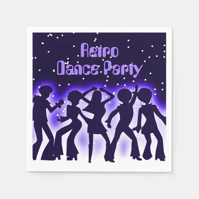 Serviette En Papier Retro Dance Party Purple (Devant)