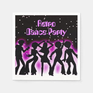 Serviette En Papier Retro Dance Party rose