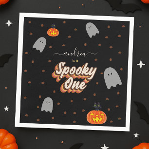 Serviette En Papier Retro Éffrayant un 1er Halloween fête d'anniversai