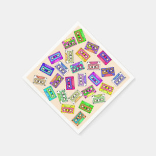 Serviette En Papier Rétro enregistreurs à cassettes modelés des ann