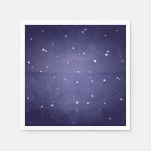 Serviette En Papier Retro Faded Blue and White Stars Party