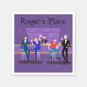 Serviette En Papier Retro Gay Bar Cocktail Napins