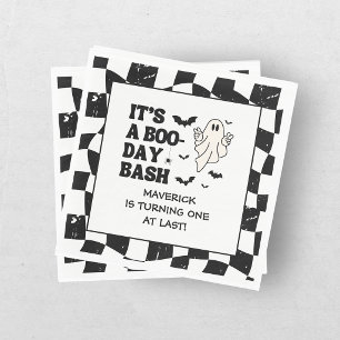 Serviette En Papier Retro Ghost One Halloween Garçon 1er Anniversaire