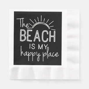 Serviette En Papier Retro La Plage est Mon Happy Place Funny Summer Be