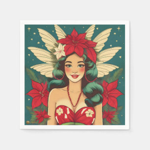 Serviette En Papier Retro les années 50 Tropical Christmas Pin-Up Girl