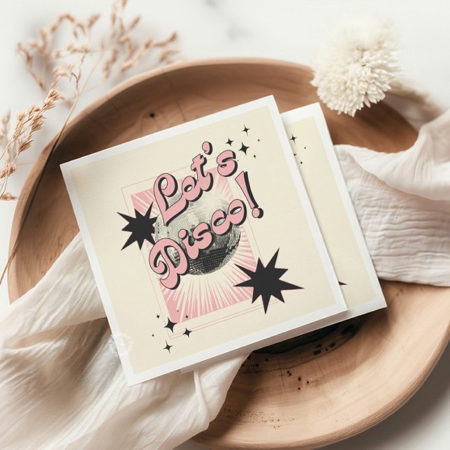 Serviette En Papier Retro Let's Disco Anniversaire Contexte (Créateur téléchargé)