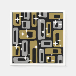 Serviette En Papier Retro Mid-Century Moderne Abstrait