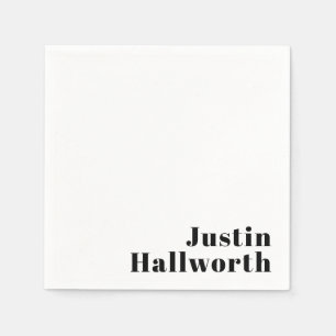 Serviette En Papier Rétro Moderne Nom minimum ou Modèle d'entreprise