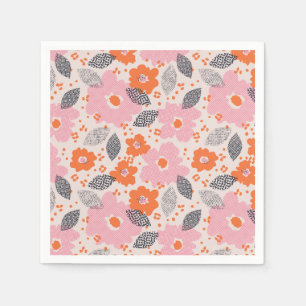 Serviette En Papier Rétro motif floral mignon