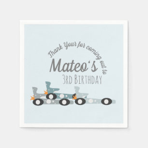 Serviette En Papier Retro Racing Cars Moon Stars Troisième anniversair