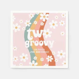 Serviette En Papier Retro Rainbow deux Super Daisy
