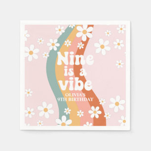 Serviette En Papier Retro Rainbow Nine est une ambiance Daisy 9e anniv