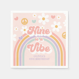 Serviette En Papier Retro Rainbow Nine est une atmosphère 9e anniversa
