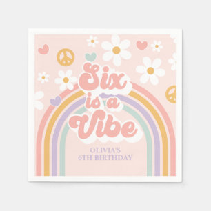 Serviette En Papier Retro Rainbow Six est une Vibe 6e Anniversaire