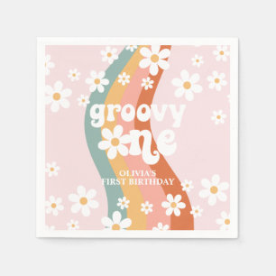 Serviette En Papier Retro Rainbow Super One Daisy