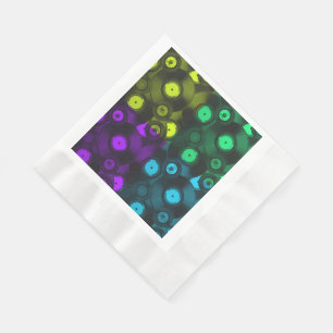 Serviette En Papier Retro Records Neon Colorful Collage