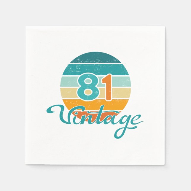 Serviette En Papier Retro Sunset 81 Vintage Distressed (Devant)