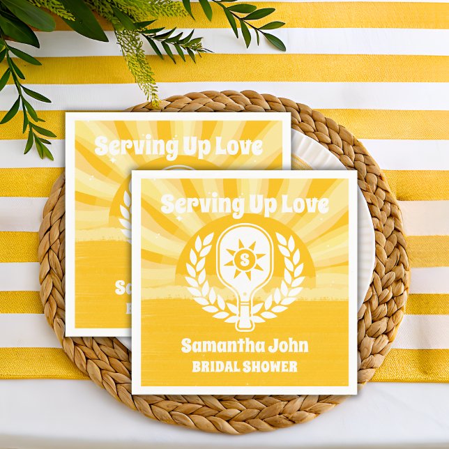 Serviette En Papier Retro Sunshine Pickleball Réception de Mariage (Party Napkins)