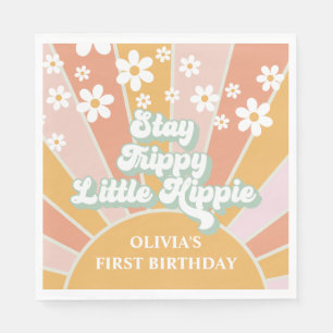 Serviette En Papier Retro Sunshine Reste Hippie Fleurie