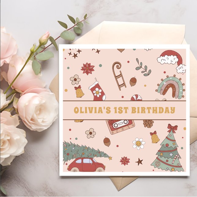 Serviette En Papier Retro Super Arbre de Noël Arbre de Noël Arbre d'An (Créateur téléchargé)