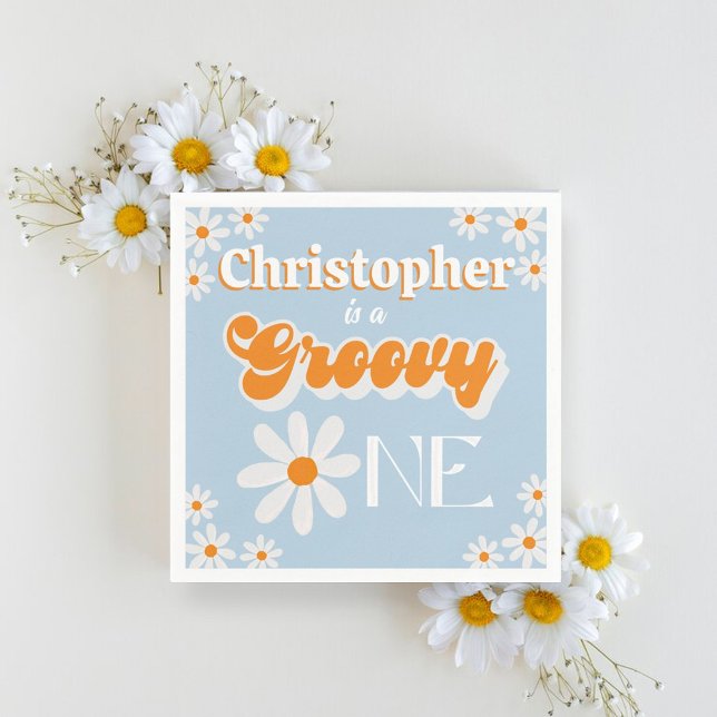 Serviette En Papier Retro Super One Boys 1er Anniversaire (Créateur téléchargé)